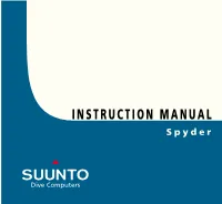 INSTRUCTION MANUAL Spyder