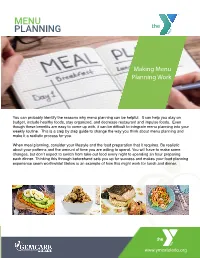 Menu Planning