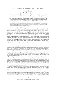 PAUCITY, ABUNDANCE, and the THEORY of NUMBER Daniel Harbour