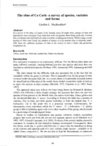The Elms of Co Cork- a Survey of Species, Varieties and Forms