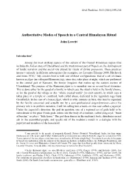 Authoritative Modes of Speech in a Central Himalayan Ritual