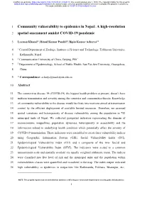 Community Vulnerability to Epidemics in Nepal: a High-Resolution Spatial Assessment Amidst COVID-19 Pandemic