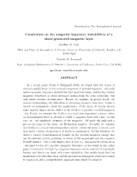 Constraints on the Magnetic Buoyancy Instabilities of a Shear-Generated Magnetic Layer