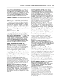 Library and Information Sciences • Courses 405