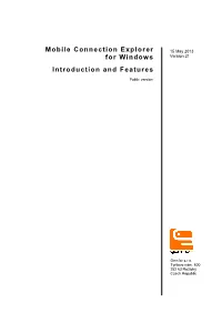 Mobile Connection Explorer for Windows Introduction and Features