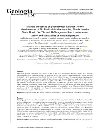 Multiple Processes of Geochemical Evolution for the Alkaline Rocks Of