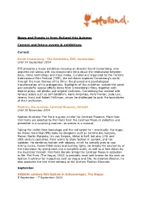 News and Events in from Holland This Autumn Current and Future Events