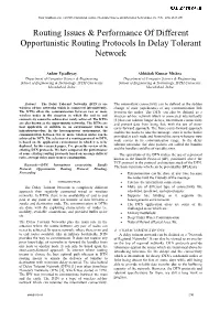 Routing Issues & Performance of Different Opportunistic Routing