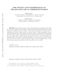 The Physics and Mathematics of the Second Law of Thermodynamics