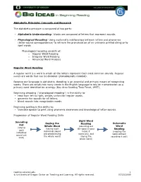 Alphabetic Principle: Concepts and Research