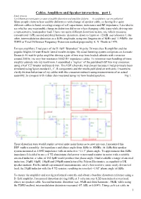 Cables, Amplifiers and Speaker Interactions. Part 1