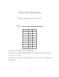 CSE 344 Final Examination Name