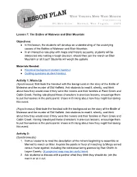 Lesson 7: the Battles of Matewan and Blair Mountain Objectives: in This
