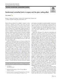 Randomized Controlled Trials in Surgery and the Glass Ceiling Effect