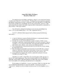 (“Report”) Is to Comply with Section 73.2080(C)(6) of the FCC’S 2002 EEO Rule