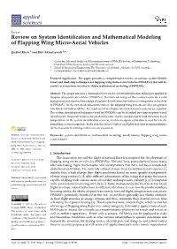Review on System Identification and Mathematical Modeling of Flapping