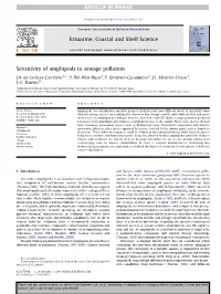 Sensitivity of Amphipods to Sewage Pollution