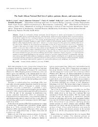 The South African National Red List of Spiders: Patterns, Threats, and Conservation