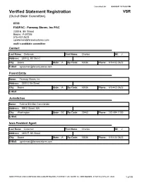Verified Statement Registration VSR (Out-Of-State Committee)