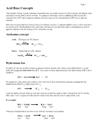 Acid Base Concepts