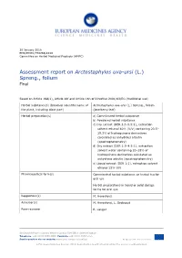 Assessment Report on Arctostaphylos Uva-Ursi (L.) Spreng., Folium Final