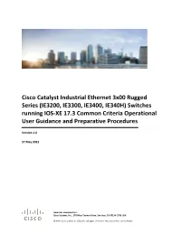 Cisco Catalyst Industrial Ethernet 3X00 Rugged Series