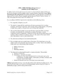 DMA Recording Project Guidelines (Fall 2011) Page 1 of 2