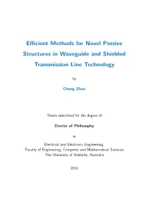 Efficient Methods for Novel Passive Structures in Waveguide And