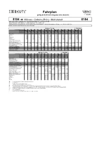Fahrplanfahrplan Gültig Ab 08.09.2020 (Angaben Ohne Gewähr)