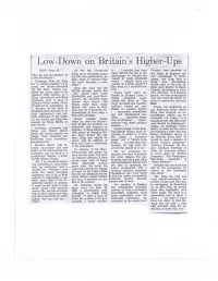 Low-Down on Br Itain's Higher-Ups