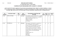 PLANNING APPLICATIONS RECEIVED from 15/02/2021 to 19/02/2021