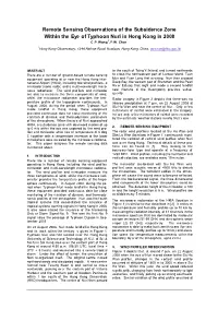 Remote Sensing Observations of the Subsidence Zone Within the Eye of Typhoon Nuri in Hong Kong in 2008 C.P