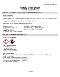 Safety Data Sheet Per GHS Standard Format
