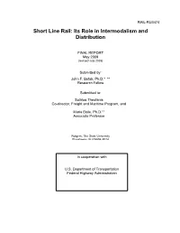 Short Line Rail: Its Role in Intermodalism and Distribution