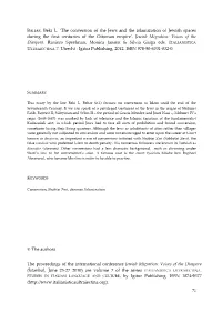 The Conversion of the Jews and the Islamization of Jewish Spaces During the First Centuries of the Ottoman Empire’