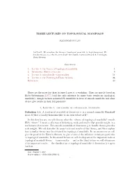 Three Lectures on Topological Manifolds