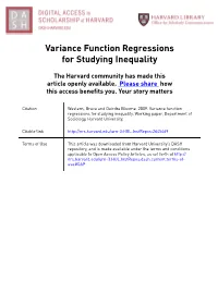Variance Function Regressions for Studying Inequality