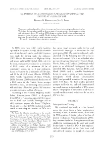 An Analysis of a Contingency Program on Designated Drivers at a College Bar