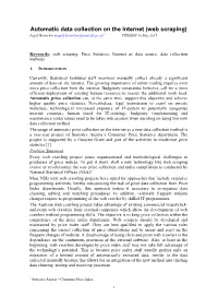 Automatic Data Collection on the Internet (Web Scraping) Ingolf Boettcher (Ingolf.Boettcher@Statistik.Gv.At)1 VERSION 18 May 2015