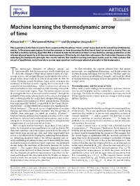 Machine Learning the Thermodynamic Arrow of Time