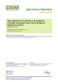 Own Experiences of Abortion in Descriptions of People