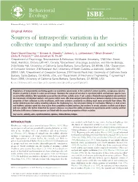Sources of Intraspecific Variation in the Collective Tempo and Synchrony of Ant Societies