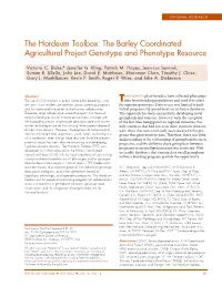 The Hordeum Toolbox: the Barley Coordinated Agricultural Project Genotype and Phenotype Resource