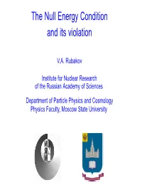 The Null Energy Condition and Its Violation