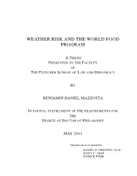 Weather Risk and the World Food Program 2003 M.A.L.D