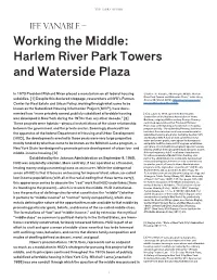 Working the Middle: Harlem River Park Towers and Waterside Plaza