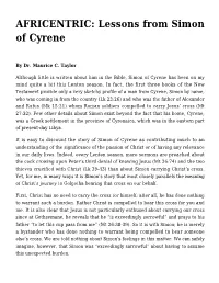 AFRICENTRIC: Lessons from Simon of Cyrene