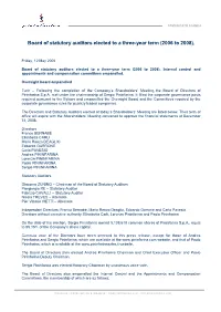 Board of Statutory Auditors Elected to a Three-Year Term (2006 to 2008)
