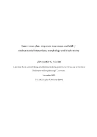 Carnivorous Plant Responses to Resource Availability