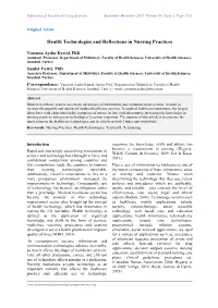 Health Technologies and Reflections in Nursing Practices